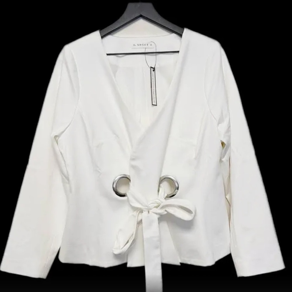 NWT Soncy Blazer with Grommet Tie Detail